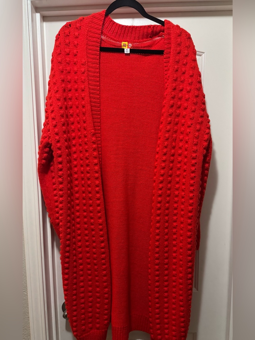 Lego Women's Red Bobble-Textured Open Cardigan